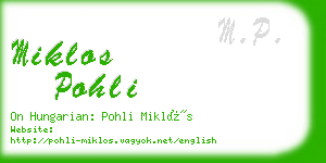 miklos pohli business card